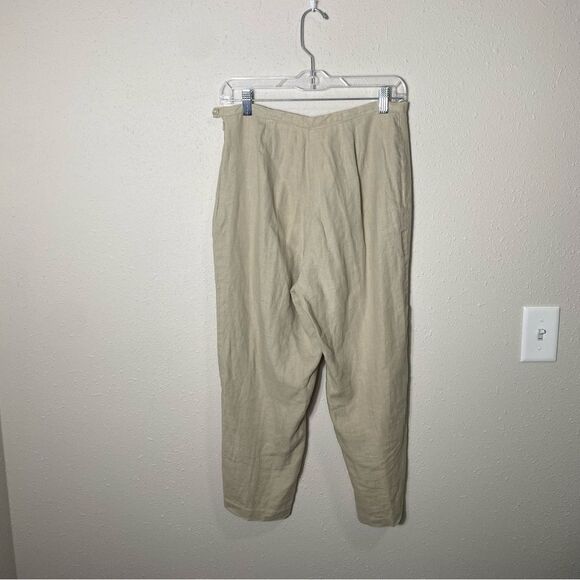 John Paul Richard Outfit Petite 100% Pure Linen Tan Pants Women's Size 10P - Picture 8 of 9